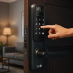 ⁦قفل باب الكتروني ذكي عن بعد مع ( كاميرا + بصمة أصابع + لوحة كلمة مرور + كرت ) توفل ضمان 5 سنوات⁩ - الصورة ⁦3⁩