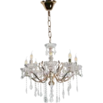 ⁦نجف مودرن شمعدان ذهبي + فضيE14*8⁩ - الصورة ⁦2⁩