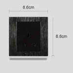 ⁦فيش ثلاثي 13 امبير لون اسود حجري توفل⁩ - الصورة ⁦4⁩