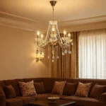 نجف مودرن شمعدان ذهبي + فضيE14*8