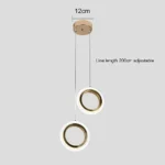 ⁦علاقي مجوز حلقتين ذهبي لون الانارة 3اضاءات 15 واط⁩ - الصورة ⁦3⁩