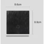 ⁦مفتاح جرس لون اسود بيانو بلاتيني⁩ - الصورة ⁦3⁩