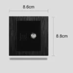 ⁦فيش منفذ هاتف تليفون مع دش لون اسود حجري توفل⁩ - الصورة ⁦3⁩