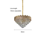 ⁦نجف مودرن ذهبي E14*10L قطر 60 سم⁩ - الصورة ⁦2⁩