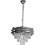 ⁦نجف شيمر معلق كريستال فضي 40 سم E14⁩ - الصورة ⁦3⁩