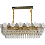 ⁦نجف كريستال ذهبي E14*10L قطر 800*300 ملم⁩ - الصورة ⁦2⁩