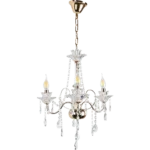 ⁦نجف مودرن شمعدان ذهبي + فضيE14*3⁩ - الصورة ⁦2⁩