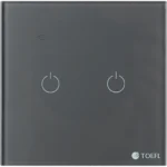 ⁦مفتاح الذكي ثنائي غطاء لون جرافيت تحكم عن بعد WiFi سهل الاستخدام يعمل باللمس تحكم بالجوال متوافق مع اليكسا وجوجل هوم توفل⁩ - الصورة ⁦2⁩