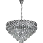 ⁦نجف كرستال عصري فضي E14*9 مقاس 600 ملم - بتصميم يبهر الضيوف و الزوار⁩ - الصورة ⁦2⁩