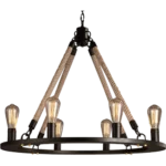 ⁦علاقي مودرن حبال ريفي اسود سداسي E27*6L⁩ - الصورة ⁦2⁩