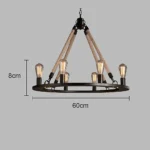 ⁦علاقي مودرن حبال ريفي اسود سداسي E27*6L⁩ - الصورة ⁦4⁩
