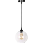 ⁦علاقي مودرن لون الشكل اسود شفاف تصميم هادئ ومريح E27*1L⁩ - الصورة ⁦2⁩