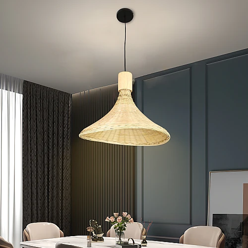 HA-C5159-300-500x500 علاقي قش مفرد E27 قطر 30 سم - الصورة 1