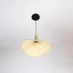 ⁦ثريا حبال علاقي مفرد ذهبي بتصميم قشة جميل وحديث واضاءة أنيقة وفاخرة قاعدة بيضاء. مقاس 40 سم⁩ - الصورة ⁦2⁩