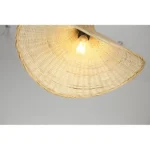 ⁦ثريا حبال علاقي مفرد ذهبي بتصميم قشة جميل وحديث واضاءة أنيقة وفاخرة قاعدة بيضاء. مقاس 40 سم⁩ - الصورة ⁦4⁩