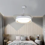 مروحة السقف القابلة للطي ذهبي لون الانارة 3اضاءات 50 سم