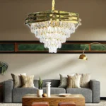 نجف شيمر معلق كريستال ذهبي مقاس 60 سم قاعدة E14