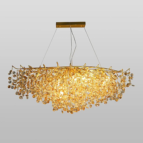 HA-C5314-1200-GD+CL+TEA (21)-500x500 نجف مودرن شكل ذهبي شفاف عسلي تصميم فاخر وعصري E14*13L طول 120 سم - الصورة 1