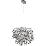 ⁦نجف مودرن فضي مع شفاف مع رمادي E14*6 قطر 45 سم⁩ - الصورة ⁦4⁩