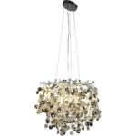 ⁦نجف مودرن فضي مع شفاف مع رمادي E14*6 قطر 45 سم⁩ - الصورة ⁦2⁩