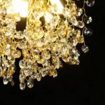 ⁦ثريا مودرن تصميم بلمسه ذهبي ه شفاف عسلي إضاءة راقيه E14*6L قطر 45 سم⁩ - الصورة ⁦2⁩