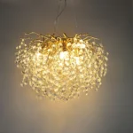 ⁦نجف مودرن ذهبي شفاف E14*10L قطر 60 سم⁩ - الصورة ⁦2⁩