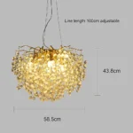 ⁦نجف مودرن ذهبي شفاف E14*10L قطر 60 سم⁩ - الصورة ⁦3⁩