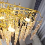 ⁦نجف مودرن 1200 ذهبي مع شفاف مع عسلي E14*16 لمبة⁩ - الصورة ⁦3⁩