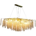 ⁦نجف مودرن 1200 ذهبي مع شفاف مع عسلي E14*16 لمبة⁩ - الصورة ⁦2⁩