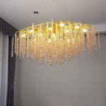 ⁦نجف مودرن 1200 ذهبي مع شفاف مع عسلي E14*16 لمبة⁩ - الصورة ⁦6⁩