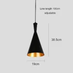 ⁦علاقي مودرن اسود مع ذهبي E27 مفرد⁩ - الصورة ⁦3⁩