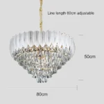 ⁦نجف مودرن ذهبي E14 قطر 80 سم⁩ - الصورة ⁦5⁩