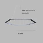 ⁦نجف مودرن اسود لون الانارة اصفر 42 واط مقاس 80 سم⁩ - الصورة ⁦2⁩