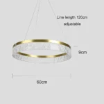 ⁦نجف مودرن زيتي 3اضاءات 30 واط قطر 60 سم⁩ - الصورة ⁦2⁩