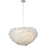 ⁦نجف مودرن لون الشكل ابيض تصميم يجمع بين الاناقة والأصالة E27*3 اضائه جميلة وهادئة. مقاس 60 سم⁩ - الصورة ⁦4⁩