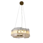 ⁦نجف مودرن زيتي لون الانارة 3اضاءات 30 واط قطر 40 سم⁩ - الصورة ⁦2⁩