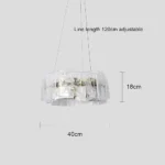 ⁦نجف مودرن زيتي لون الانارة 3اضاءات 30 واط قطر 40 سم⁩ - الصورة ⁦3⁩