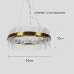 ⁦نجف مودرن زيتي لون الانارة 3اضاءات 42 واط قطر 60 سم⁩ - الصورة ⁦2⁩