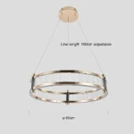 ⁦نجف مودرن ذهبي مع3اضاءات 42 واط مقاس 60 سم⁩ - الصورة ⁦2⁩