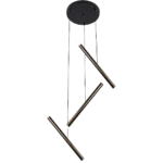 ⁦نجف مودرن اسود لون الانارة اصفر 12 واط ثلاثي⁩ - الصورة ⁦2⁩