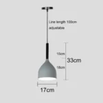 ⁦علاقي مودرن رمادي مع ابيض E27*1L قطر 17 سم⁩ - الصورة ⁦4⁩