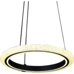 ⁦نجف مودرن اسود مع لون الانارة 3اضاءات 48 واط قطر 400 ملم⁩ - الصورة ⁦2⁩