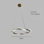 ⁦نجف مودرن زيتي لون الانارة اصفر 36 واط قطر 80 سم⁩ - الصورة ⁦3⁩