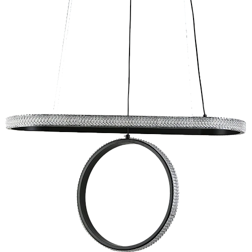 HA-D6060-1+1-BK-500x500h نجف مودرن اسود لون الانارة 3 اضاءات 48 واط - الصورة 1