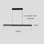 ⁦نجف مودرن اسود لون الانارة 3اضاءات 42 واط قطر 1000 ملم⁩ - الصورة ⁦2⁩