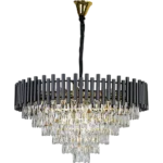 ⁦نجف مودرن غطاء اسود مع ذهبي E14*15L مقاس 80 سم⁩ - الصورة ⁦2⁩