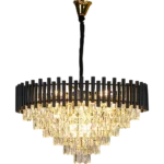 ⁦نجف مودرن غطاء اسود مع ذهبي E14*15L مقاس 80 سم⁩ - الصورة ⁦3⁩