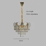 ⁦نجف كريستال ذهبي E14*5L قطر 400 ملم⁩ - الصورة ⁦3⁩