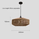 ⁦علاقي خيزران E27*1L قطر 240 ملم⁩ - الصورة ⁦3⁩