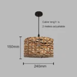 ⁦علاقي قش بني E27*1L قطر 24 سم⁩ - الصورة ⁦4⁩